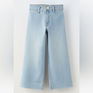 Zara Girls Kids SOFT HANDFEEL MARINE JEANS, Size 7, Light Blue